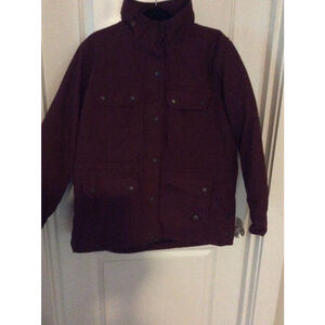 Women's Ridgecut Burgundy Plaid Lined Utility Jacket L